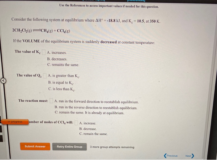 Solved Consider The Following System At Equilibrium Where AH | Chegg.com