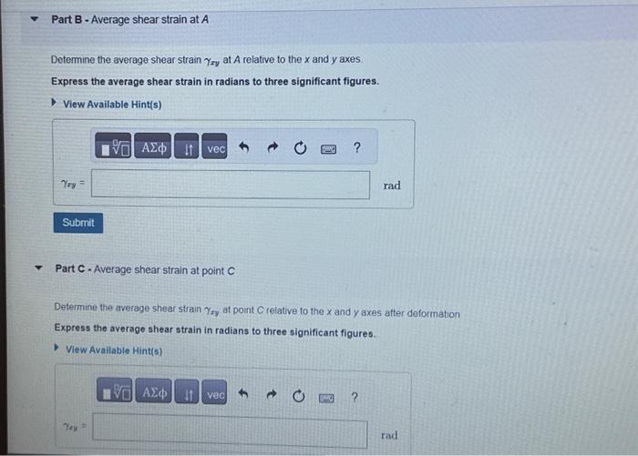 Solved Learning Goal: To determine the average normal stran | Chegg.com