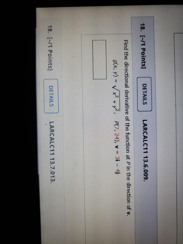 18 1 Points Details Larcalc11 13 6 009 Find The Chegg Com