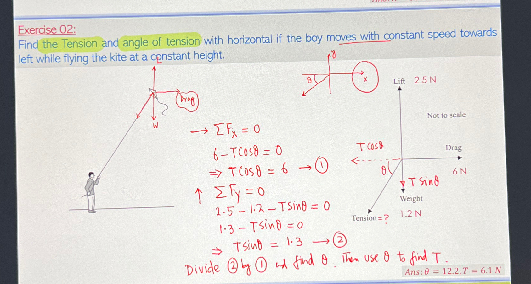 Solved Exercise 02:Find The Tension And Angle Of Tension | Chegg.com