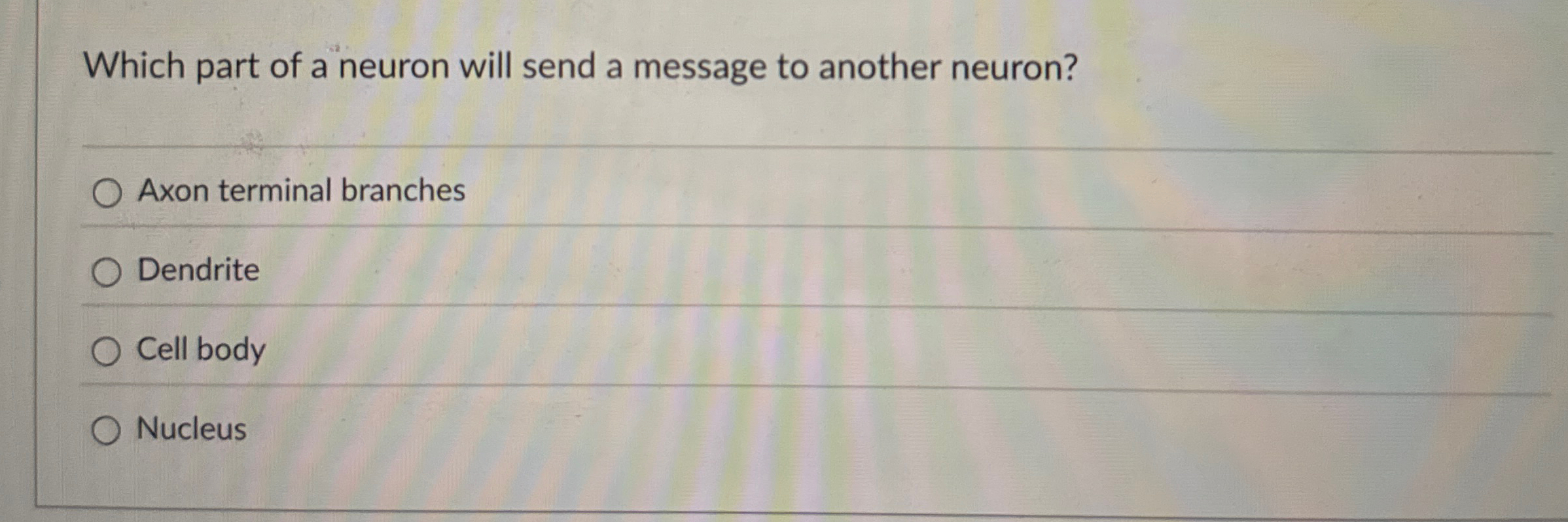 Solved Which part of a neuron will send a message to another