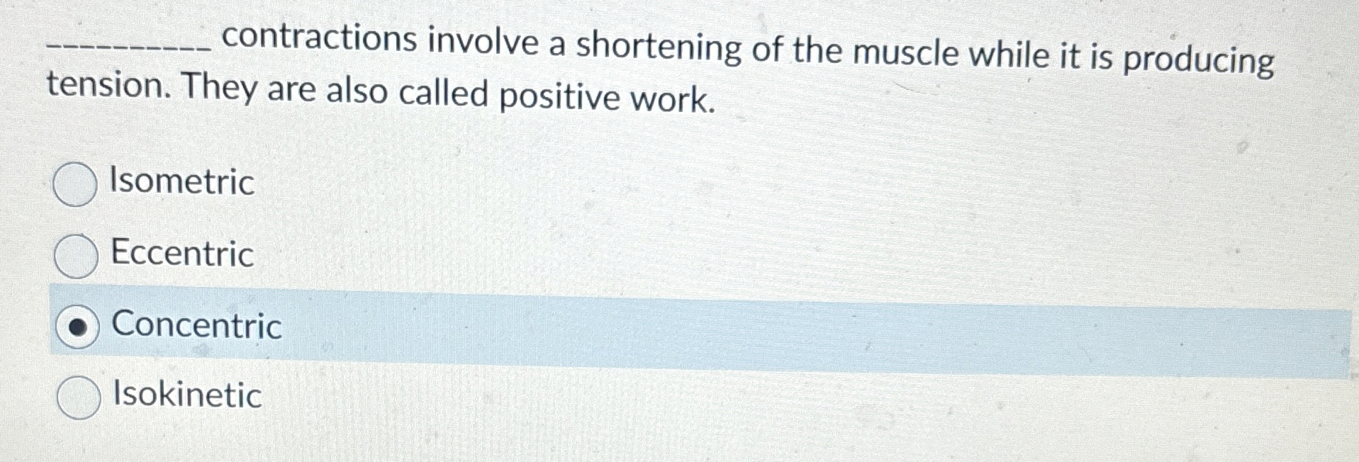 Solved q, ﻿contractions involve a shortening of the muscle | Chegg.com