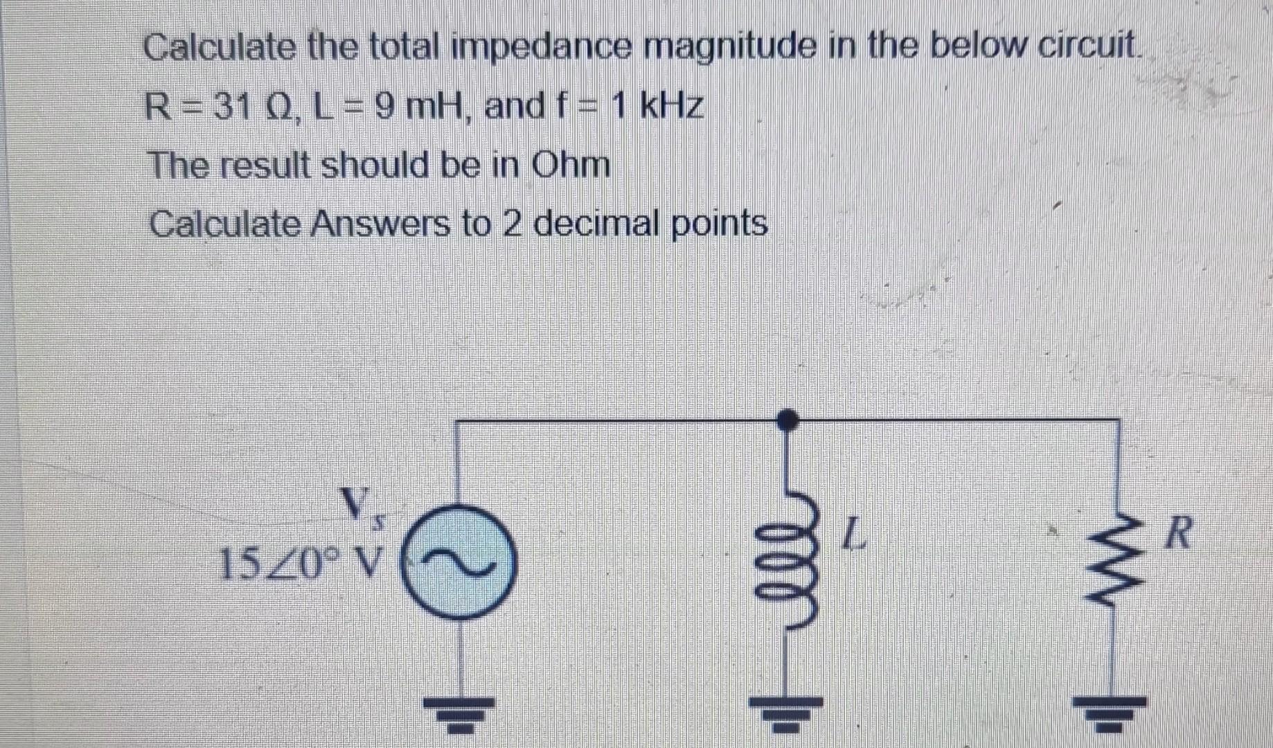 Solved Find XC at the resonant frequency in the below | Chegg.com