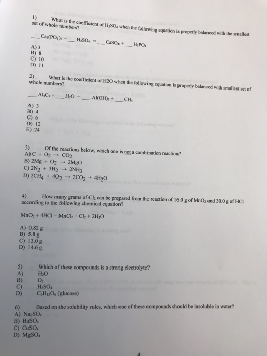 Solved What is the coefficient of H.So, when the following | Chegg.com