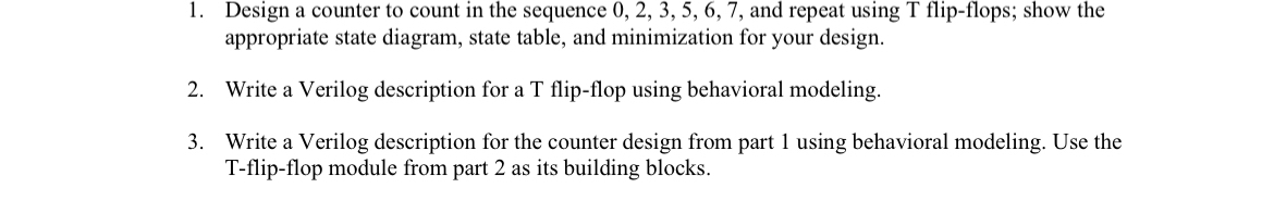 Solved Design a counter to count in the sequence | Chegg.com