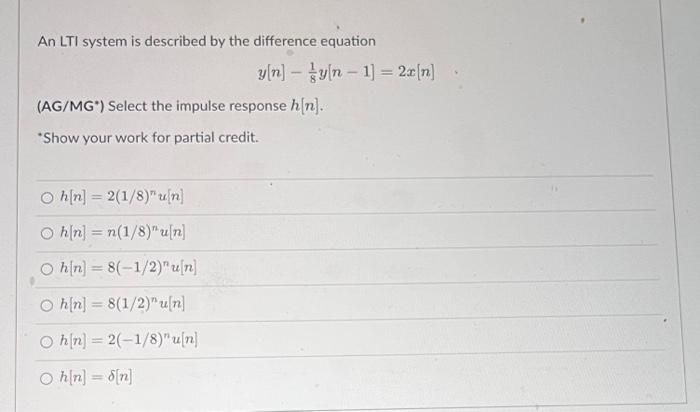 Solved An LTI System Is Described By The Difference Equation | Chegg.com