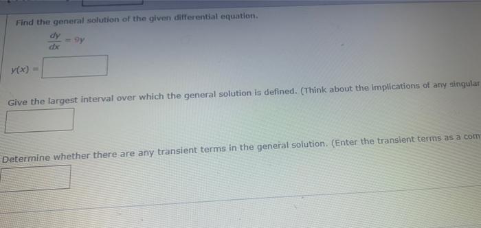 Solved Find the general solution of the given differential | Chegg.com