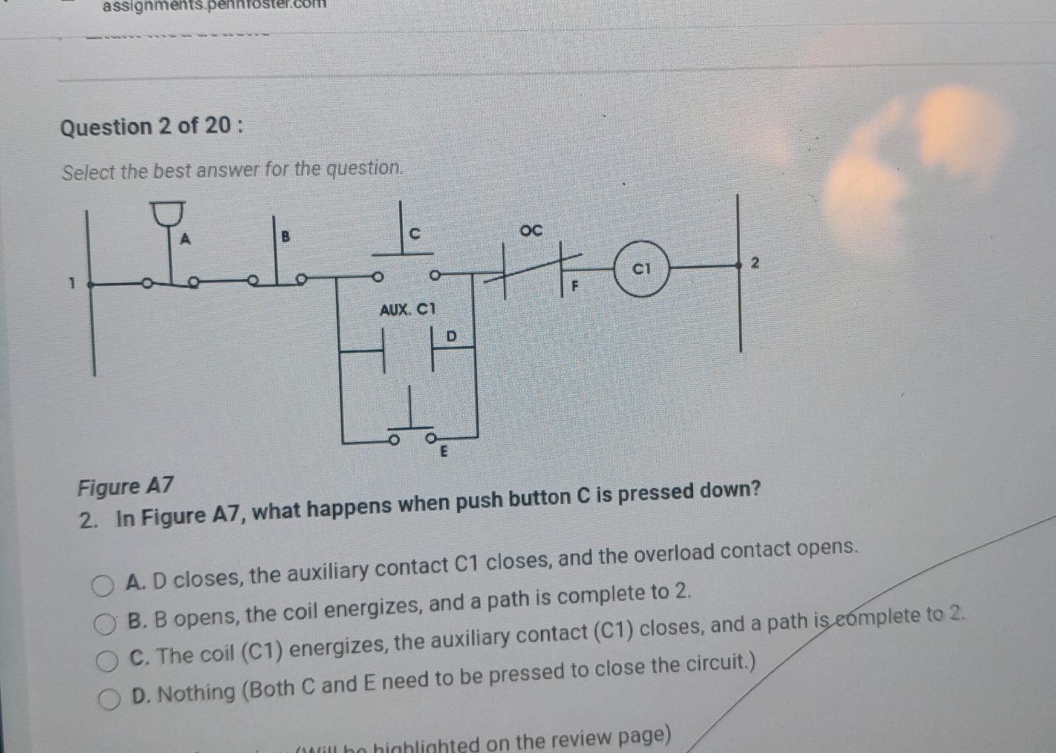 Solved Question 2 ﻿of 20 ﻿:Select the best answer for the | Chegg.com