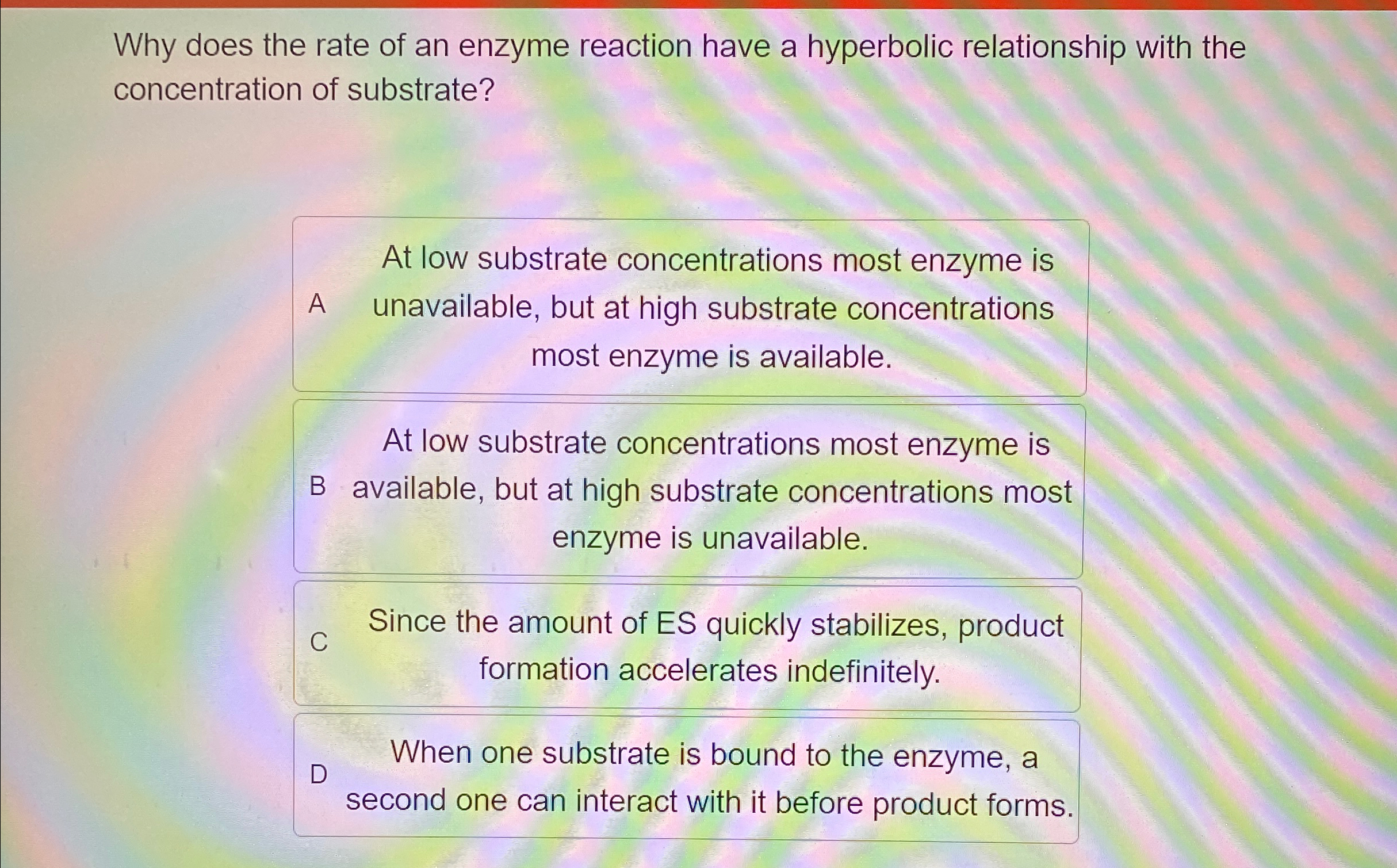 Solved Why does the rate of an enzyme reaction have a | Chegg.com
