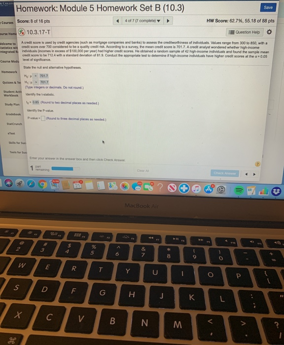 Solved COLLE Homework: Module 5 Homework Set B (10.3) Save | Chegg.com