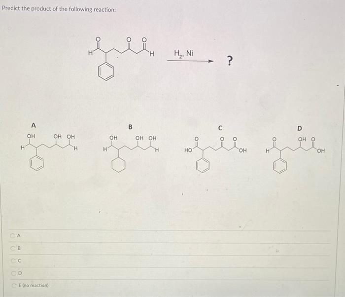 Solved Predict the product of the following reaction: A B A | Chegg.com