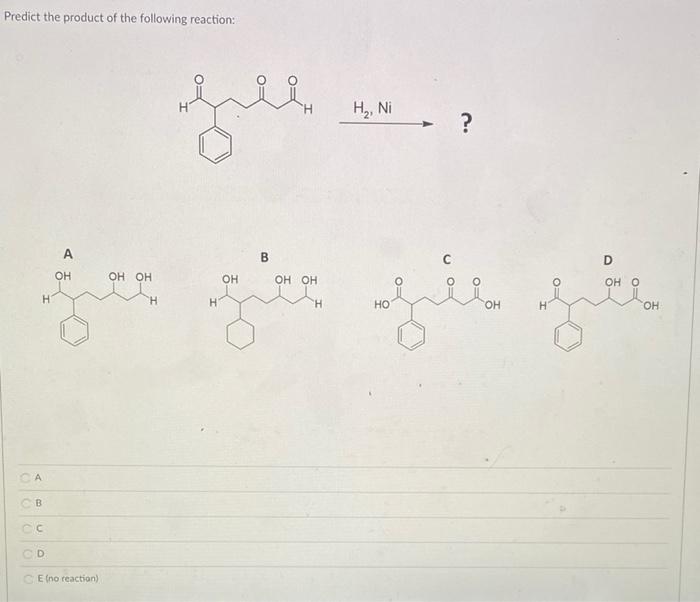 Solved Predict The Product Of The Following Reaction: A B A | Chegg.com