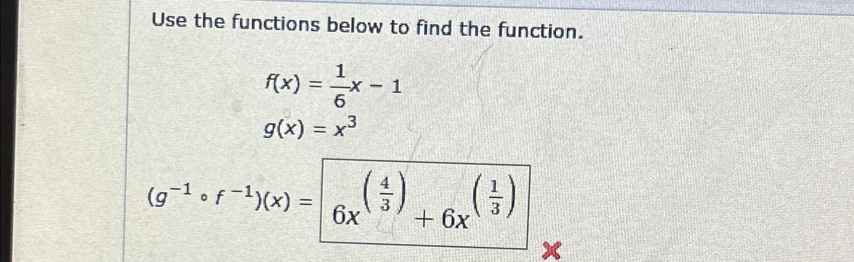 Solved Use the functions below to find the | Chegg.com