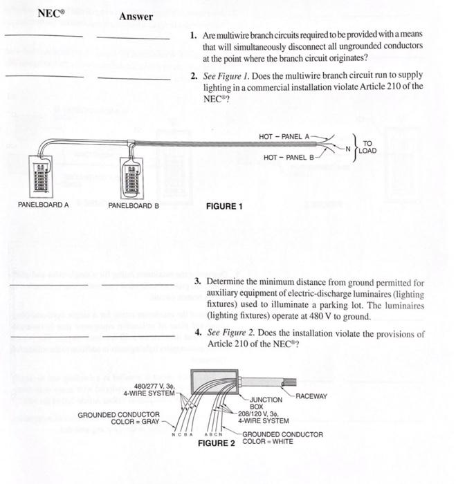 NEC Answer 1. Are multiwire branch circuits required