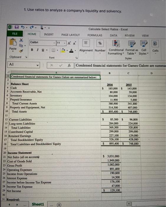 Solved 1. Compute and interpret financial ratios that | Chegg.com
