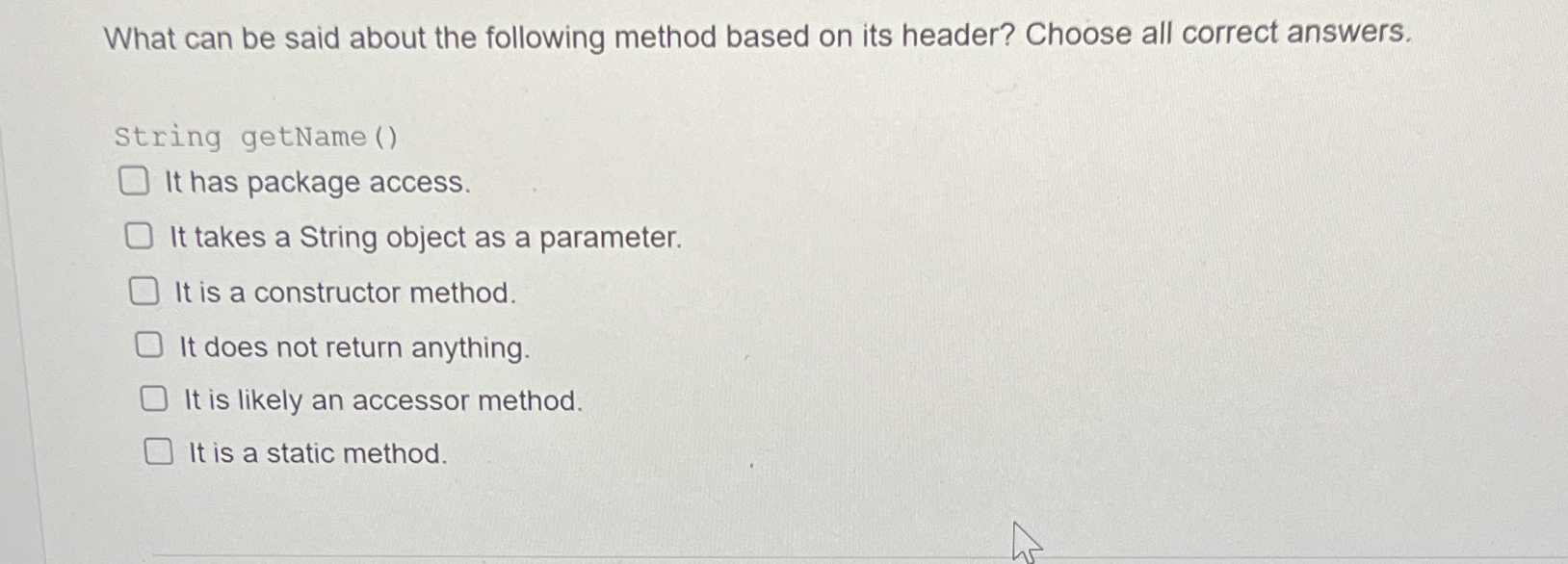 Solved What can be said about the following method based on | Chegg.com