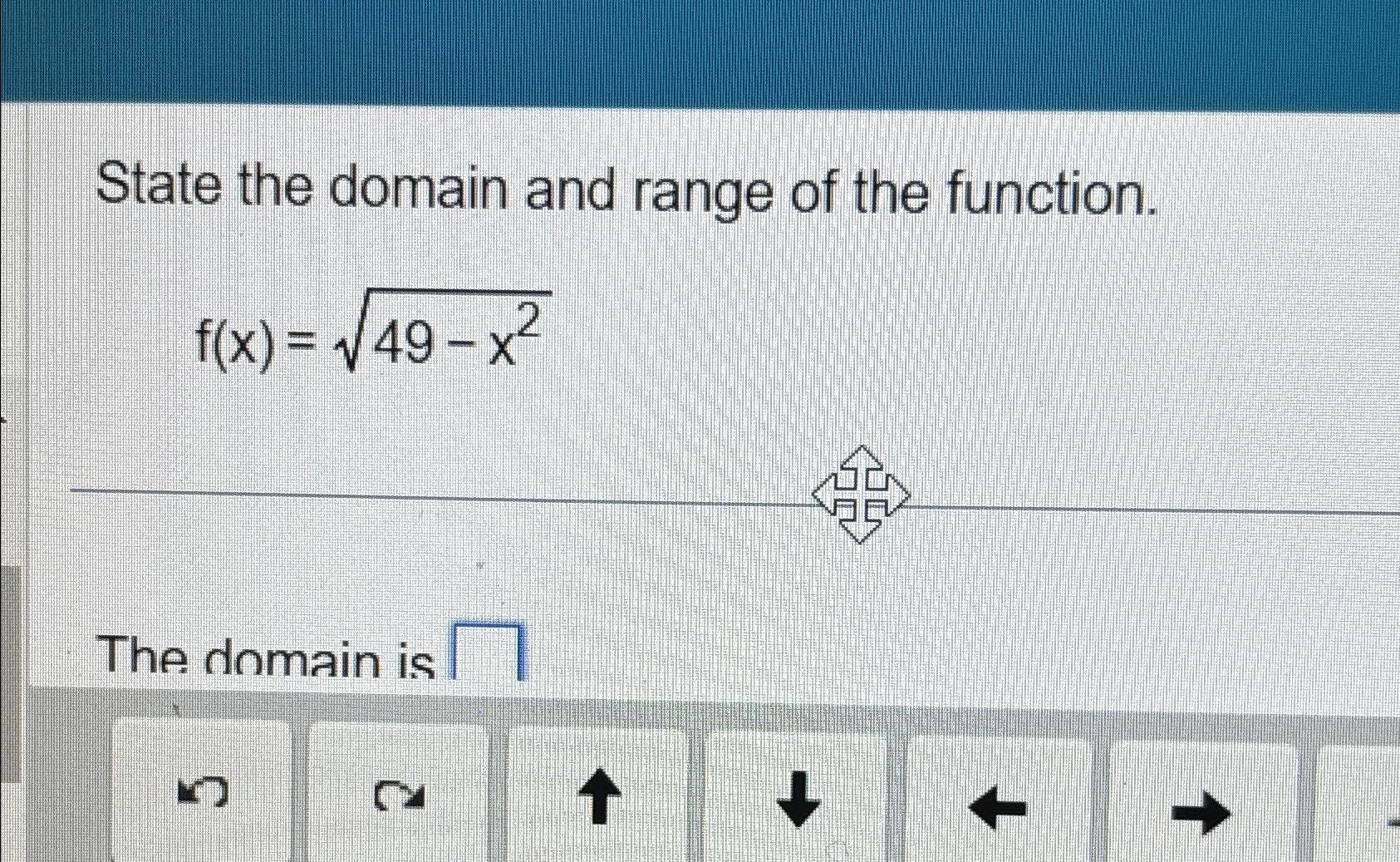Solved State the domain and range of the | Chegg.com