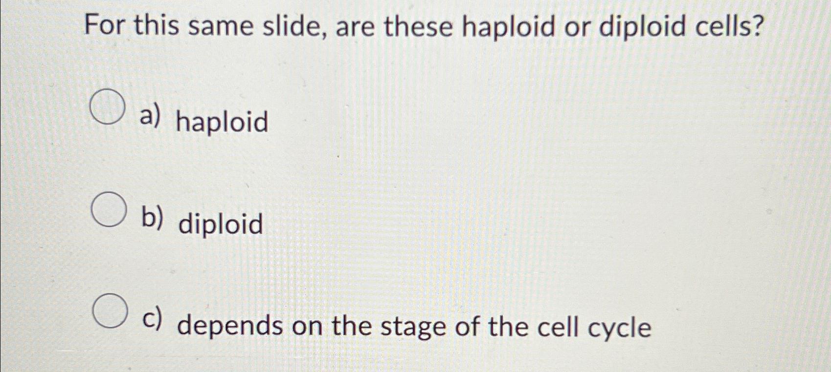 Solved For This Same Slide, Are These Haploid Or Diploid | Chegg.com