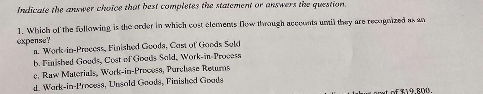 Solved Indicate the answer choice that best completes the | Chegg.com