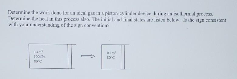 Solved Determine the work done for an ideal gas in a | Chegg.com