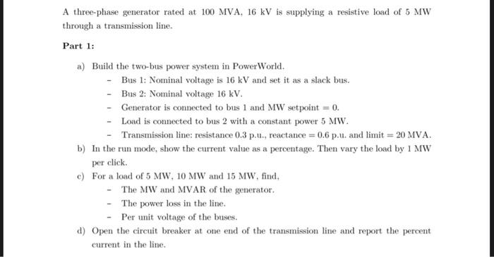 A three-phase generator rated at 100 MVA, 16 kV is | Chegg.com