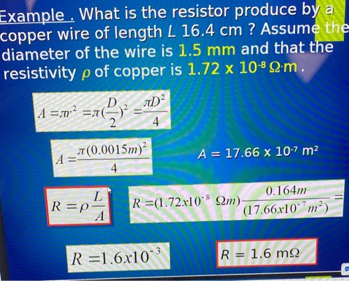 Solved What is the resistance of a 6.9m length of copper