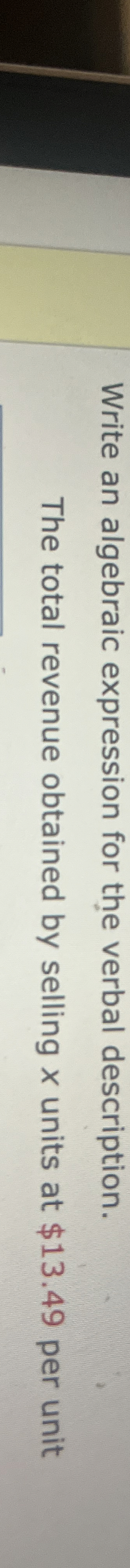Solved Write an algebraic expression for the verbal | Chegg.com