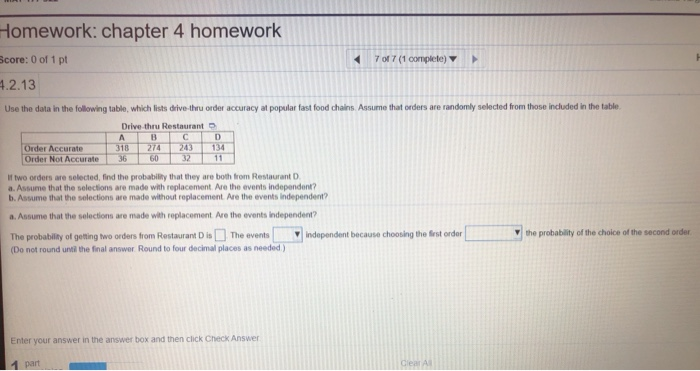 Solved Homework: chapter 4 homework Score: 0 of 1 pt 7017 (1 | Chegg.com
