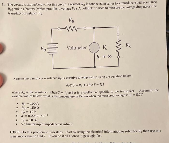 Solved 1. The Circuit Is Shown Below. For This Circuit, A | Chegg.com