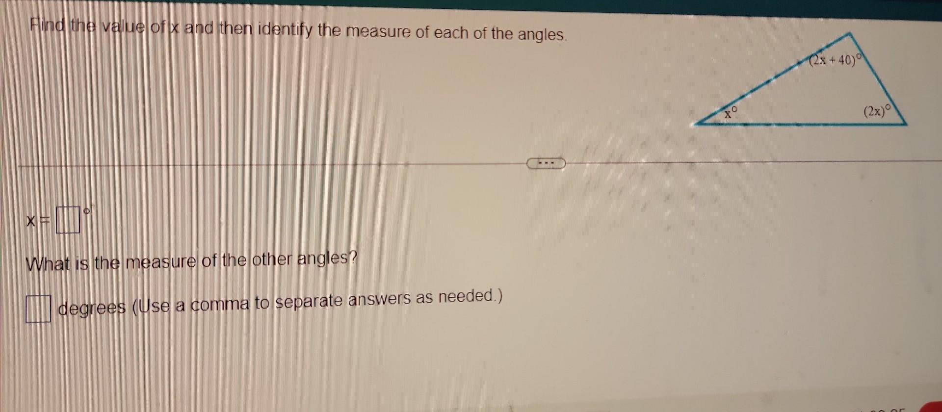 find the value of x calculator angles