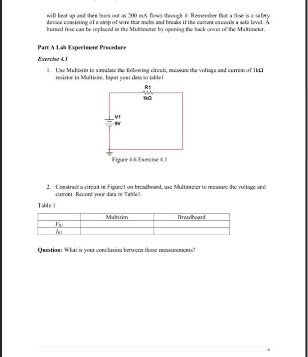 Solved Ohm's Law Measurements Objective: Build Circuits On | Chegg.com