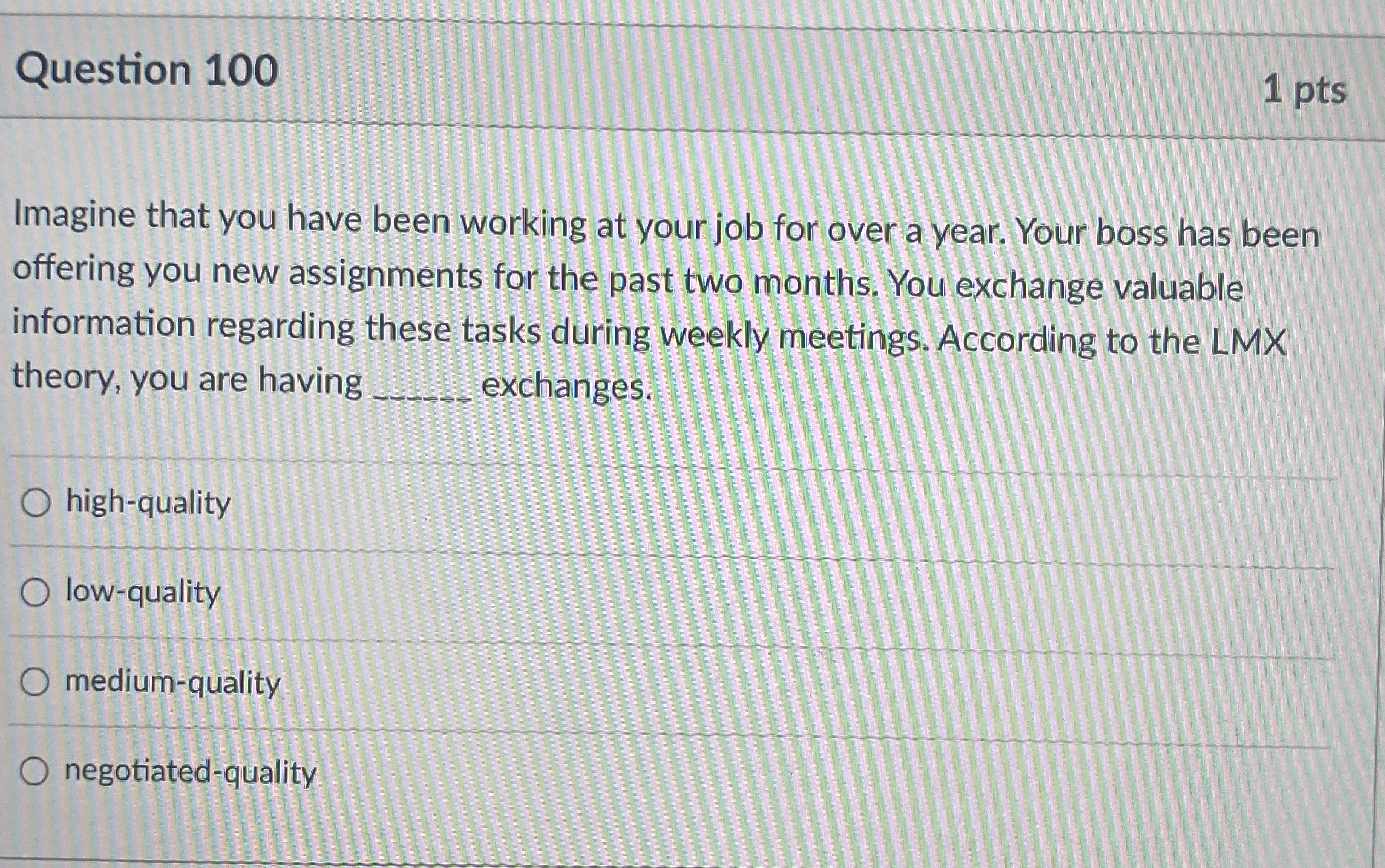 Solved Question 1001 ﻿ptsImagine that you have been working | Chegg.com
