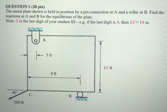 Solved QUESTION 1 (30 pts) The metal plate shown is held in | Chegg.com