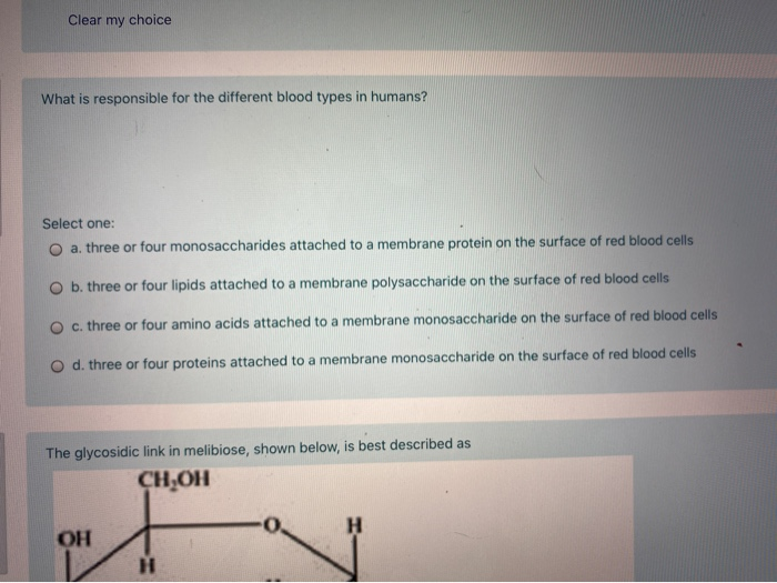 Solved Clear my choice What is responsible for the different