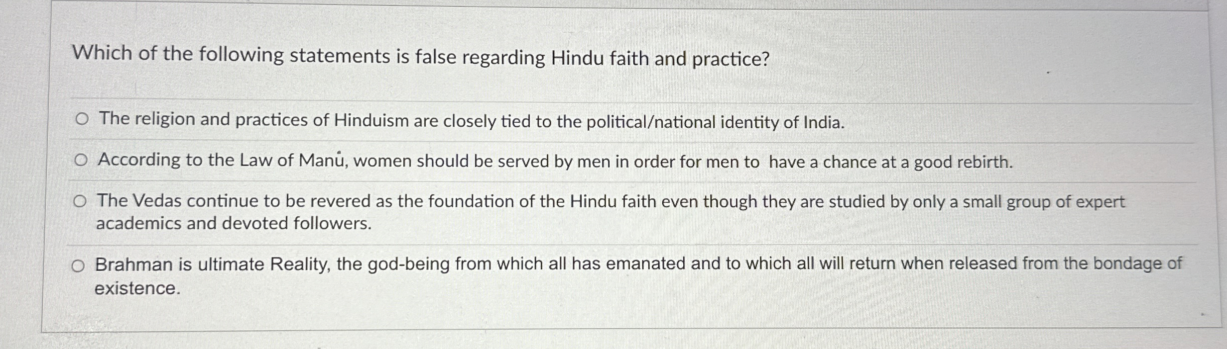 Solved Which of the following statements is false regarding | Chegg.com