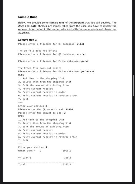 my code is written but i couldnt implement my file | Chegg.com
