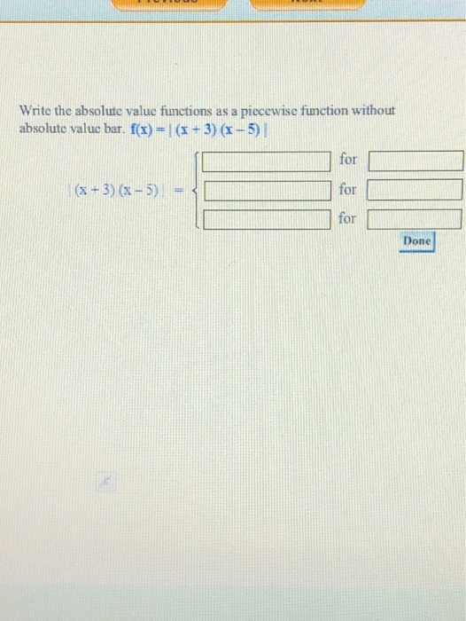 Solved Write the absolute value functions as a piecewise | Chegg.com