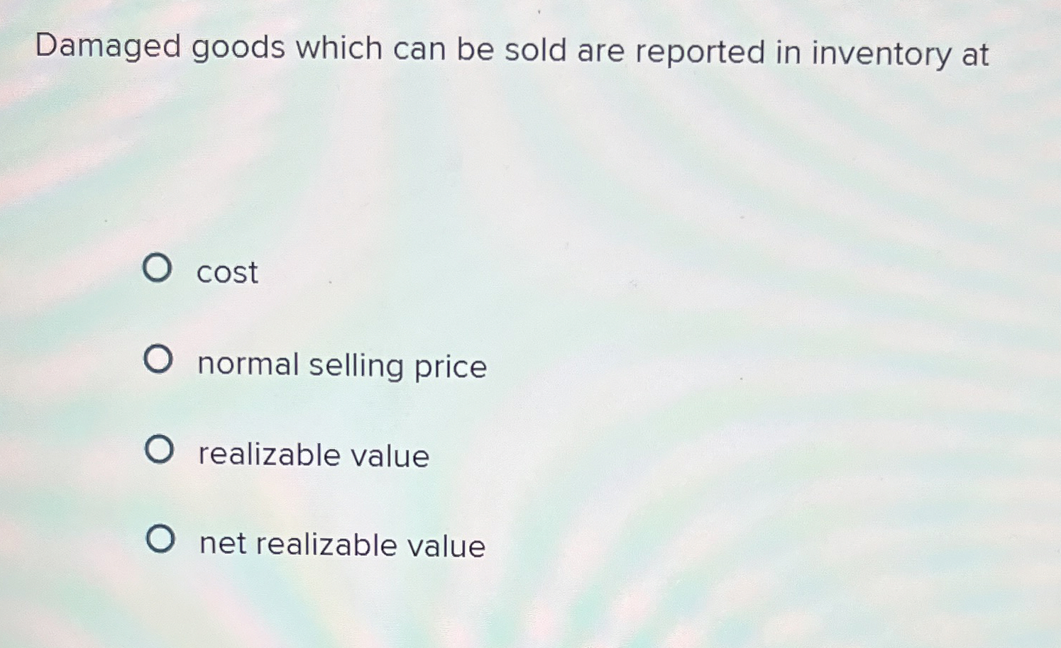 Solved Damaged goods which can be sold are reported in | Chegg.com