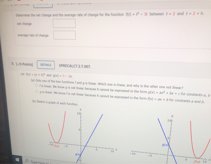 Solved Determine The Net Change And The Average Rate Of C Chegg Com