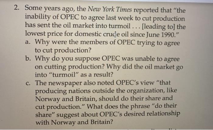 Solved 2. Some years ago, the New York Times reported that | Chegg.com