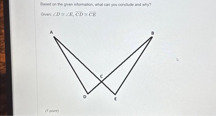 Solved Based on the given information, what can you conclude | Chegg.com