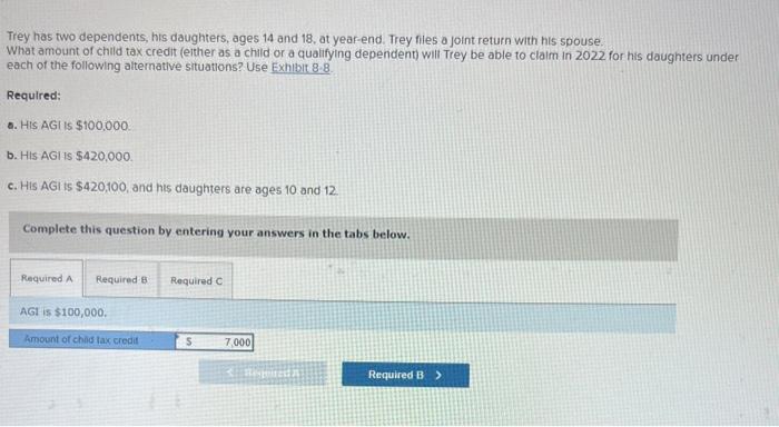 Solved Trey Has Two Dependents, His Daughters, Ages 14 And | Chegg.com