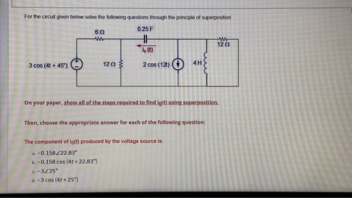 Solved For the circuit given below solve the following | Chegg.com