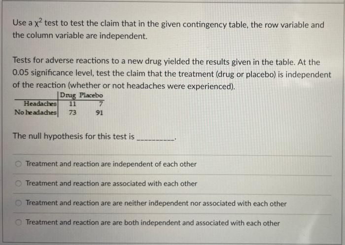 Solved Use a xtest to test the claim that in the given | Chegg.com