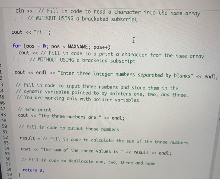 A Programming Code Completed Solved 1. Complete the program by filling in the code. This | Chegg.com