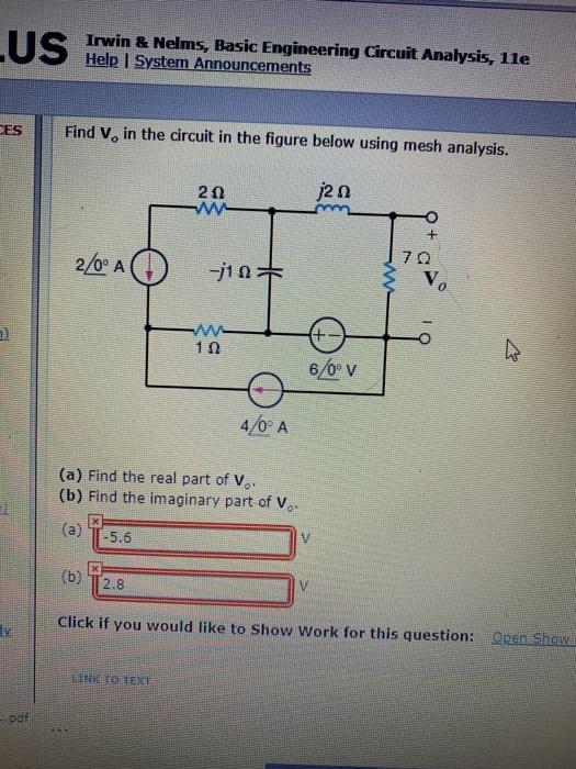 Solved LUS Irwin & Nelms, Basic Engineering Circuit | Chegg.com