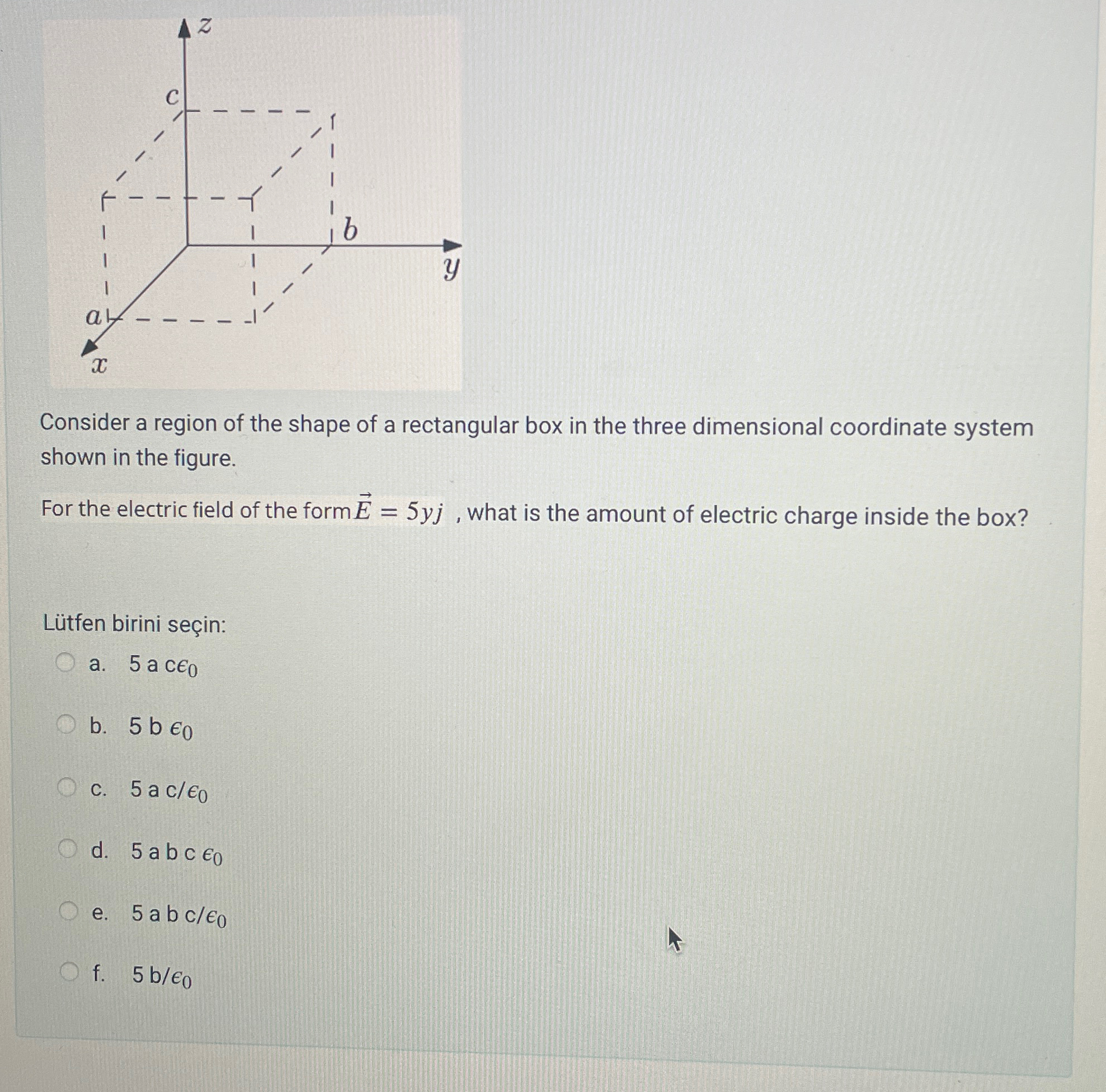 Solved Consider a region of the shape of a rectangular box | Chegg.com