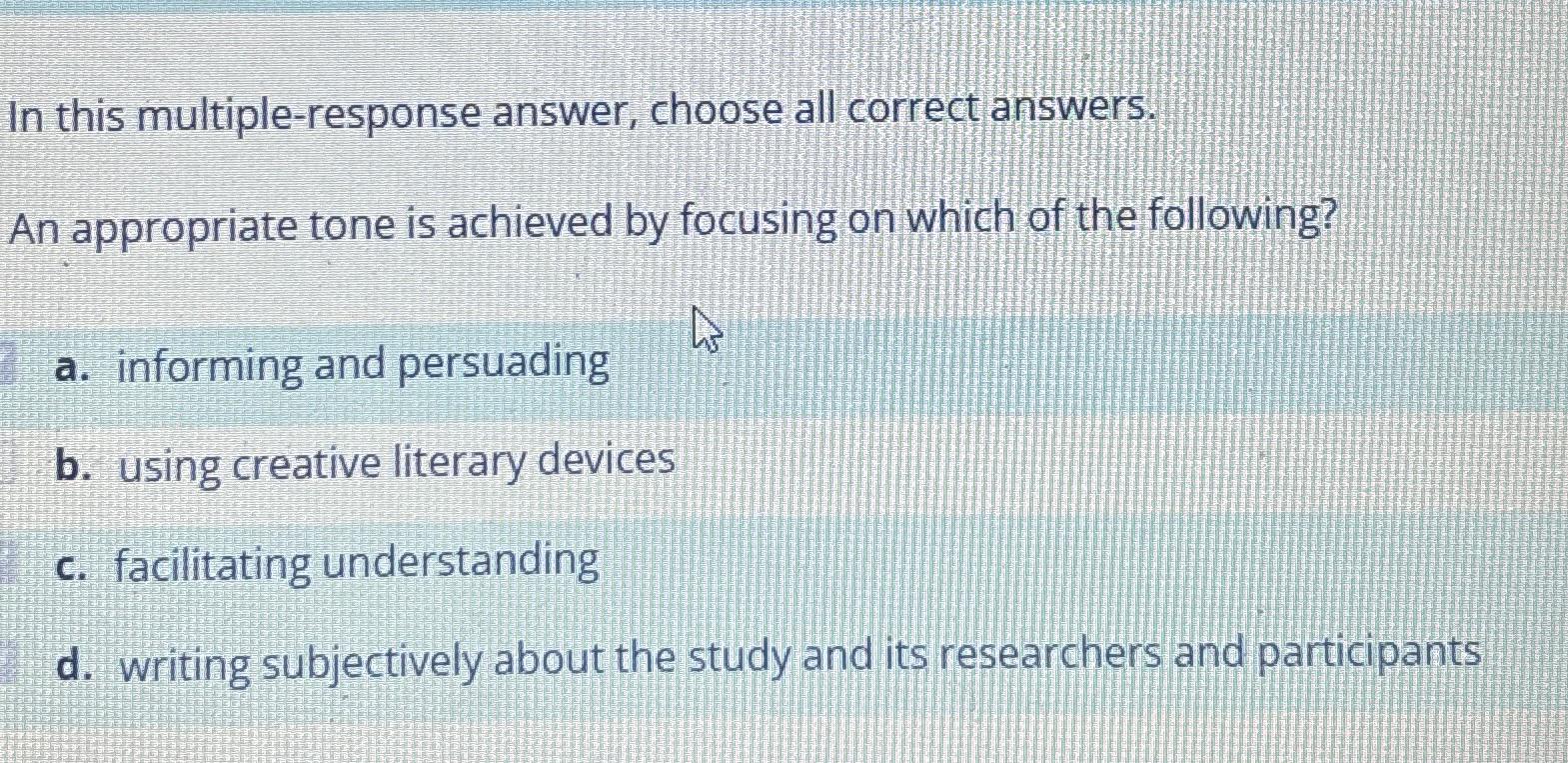 Solved In this multiple-response answer, choose all correct | Chegg.com