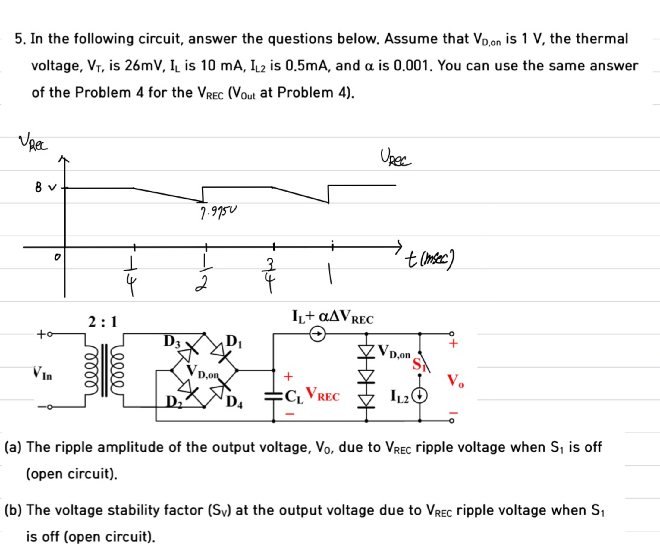Solved In the following circuit, answer the questions below. | Chegg.com