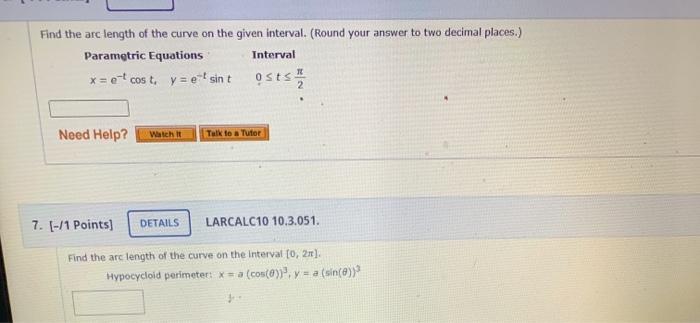 solved-find-the-arc-length-of-the-curve-on-the-given-chegg